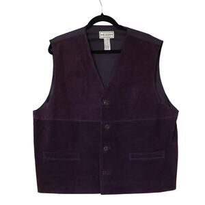 Vintage Arizona Jean Company Purple Suede Genuine Leather Vest Holiday Western